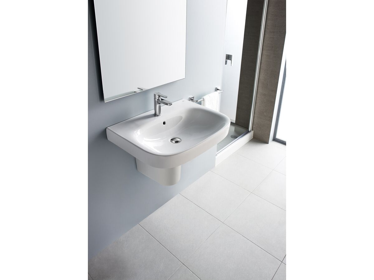 Roca Debba Wall Basin with Fixing Kit 500mm 1 Taphole White