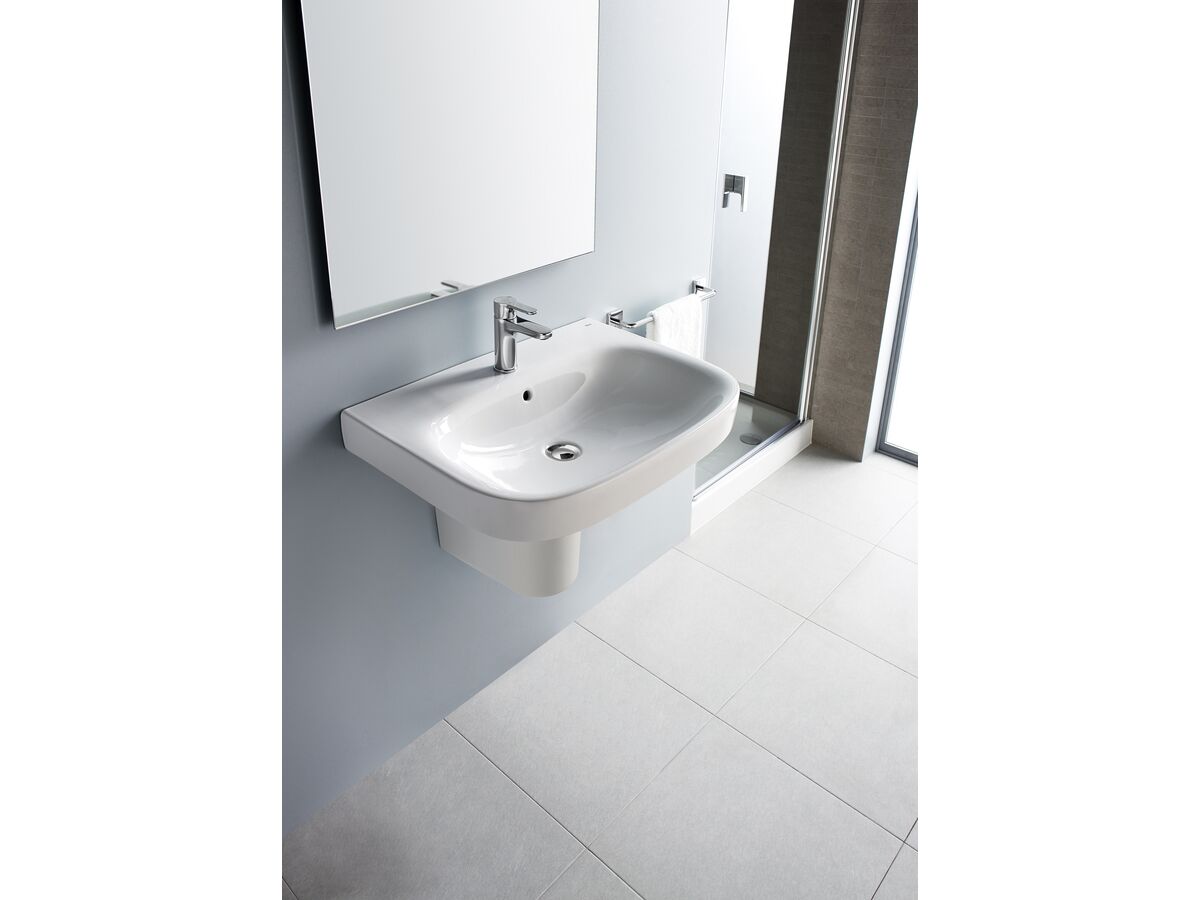 Roca Debba Wall Basin with Fixing Kit 500mm 1 Taphole White from Reece