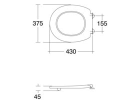 Portman 21 Single Flap Toilet Seat Steel Blue
