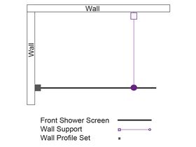 Kado Lux Fixed Shower Screen Panel and Wall Support 1400mm Chrome