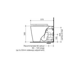 Caroma Liano Cleanflush Wall Faced Bottom Inlet Pan with Germguard (4 Star)