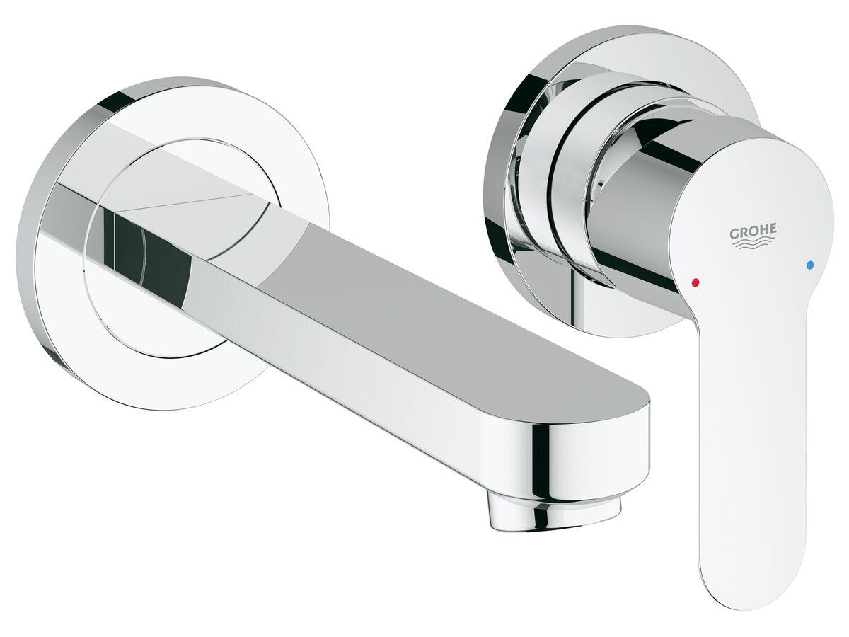 GROHE BauEdge Wall Basin Mixer Tap Set Chrome (5 Star) from Reece