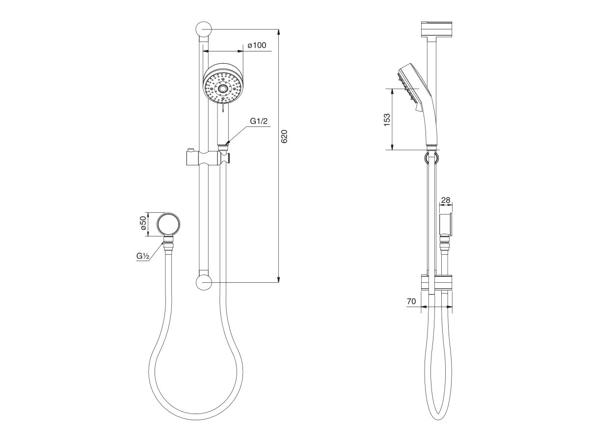 GROHE Tempesta Cosmopolitan 100mm Single Rail Shower 4 Function with