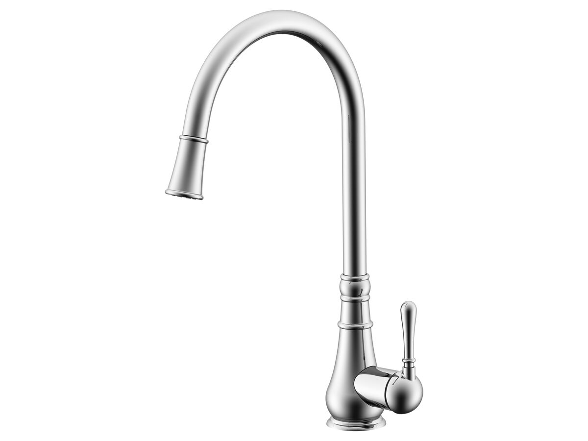 Milli Voir Gooseneck Pull-Out Sink Sink Mixer Tap Chrome (4 star)