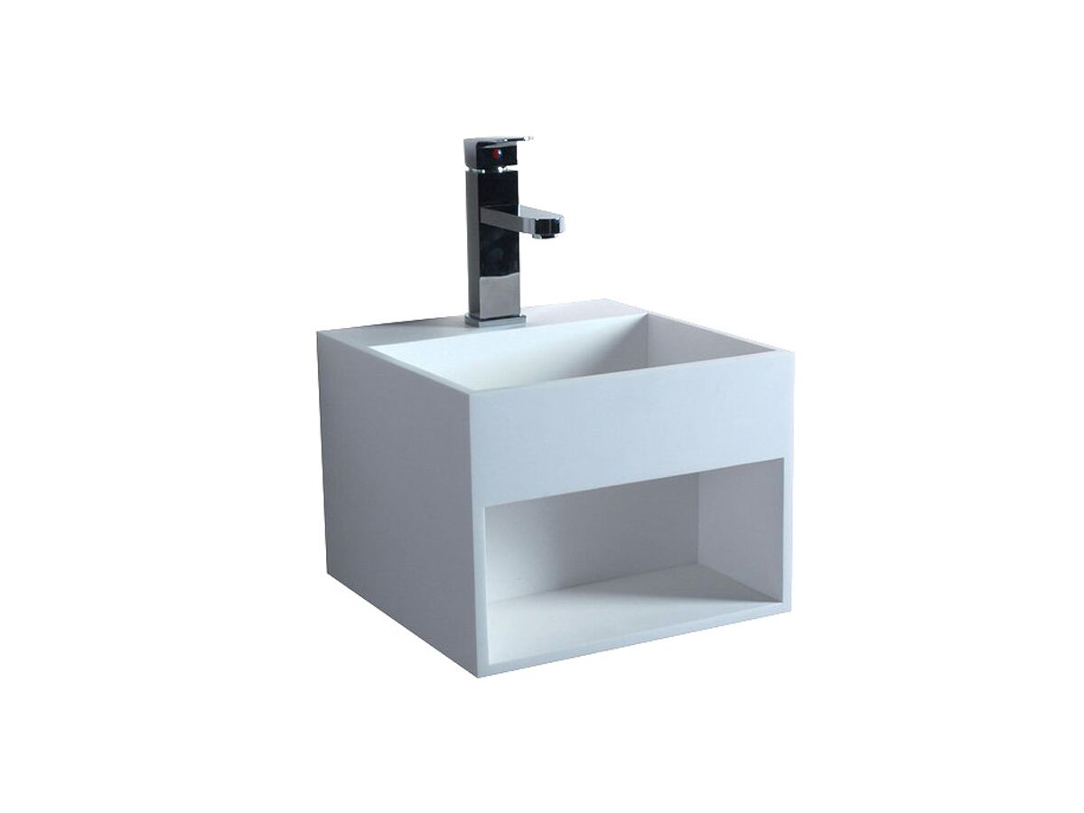 Kado Aspect Solid Wall Basin 330x330mm 1 Taphole White