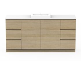 Posh Domaine Plus Conventional 1800 Single Bowl Floor Mount Vanity Unit Caesarstone Top