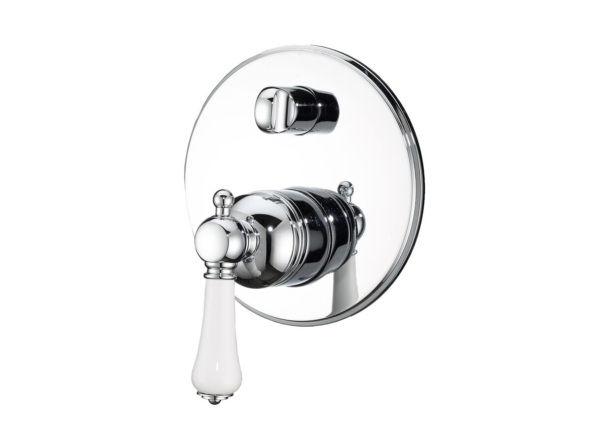 Kado Era Shower Mixer with Diverter Porcelain Handle Chrome from Reece