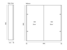 Tasca Shaving Cabinet 900mm x 900mm