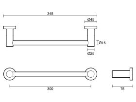 Scala Guest Towel Rail 300mm