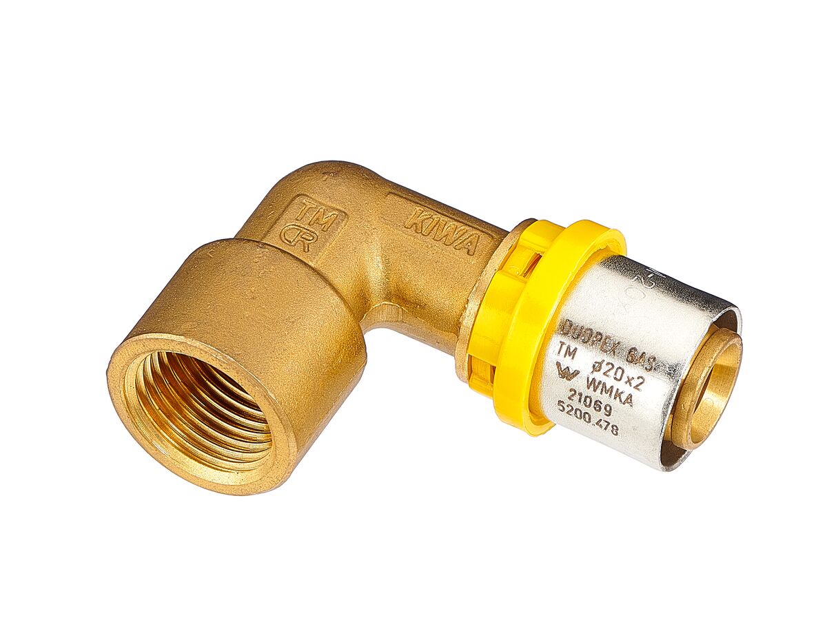 Duopex Gas Crimp Female Elbow 20mm x 1/2"