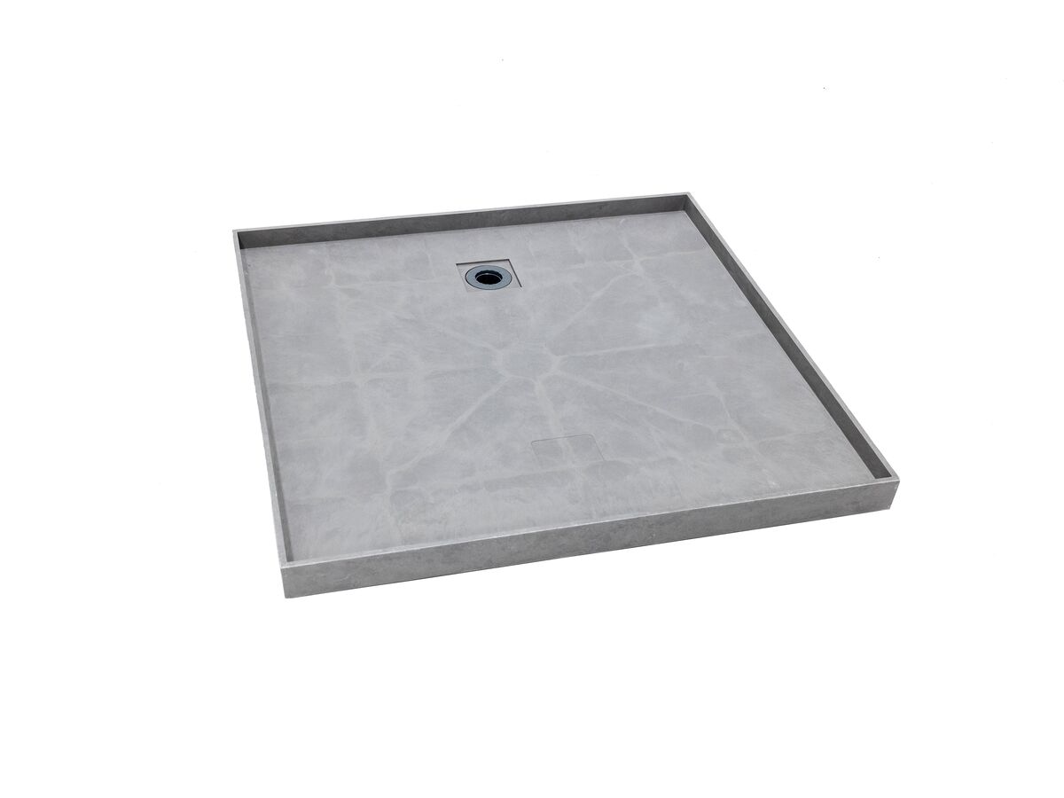 Posh Solus Tile Over Shower Tray with Rear Stainless Steel Round Floor