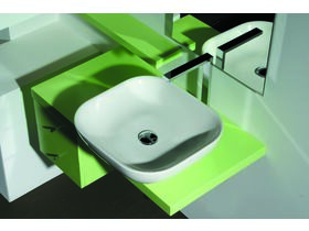 AXA Uno Above Counter Basin No Taphole 500mm White