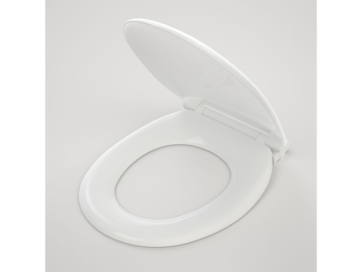 Caravelle Commercial Double Flap Toilet Seat S/S Hinge White