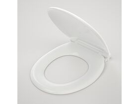 Caravelle Commercial Double Flap Toilet Seat S/S Hinge White