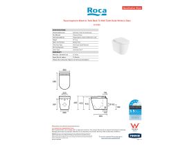 Specification Sheet - Roca Inspira In-Wash In-Tank Back To Wall Toilet Suite White (4 Star)