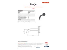 Specification Sheet - Milli Exo Wall Bath Outlet Only 150mm Matte Black