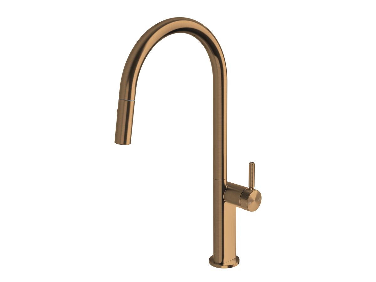 Hero - Milli Etch Gooseneck Pull Out Sink Mixer Brushed Bronze (5 Star)