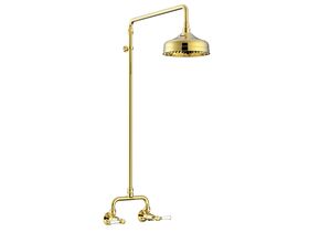 Posh Canterbury Exposed Shower Set Lever with Porcelain Handle Brass Gold (3 Star)