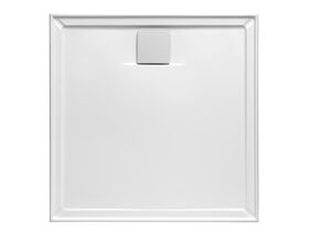 Marbletrend Easy Fit Polymarble Shower Base 900mm x 900mm with Rear Outlet White 4-Sided