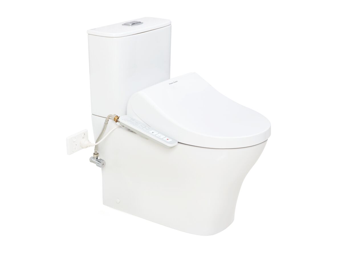 American Standard Signature Hygiene Rim Close Coupled Back to Wall Back Inlet Toilet Suite with SpaLet E-Bidet Seat (4 Star)