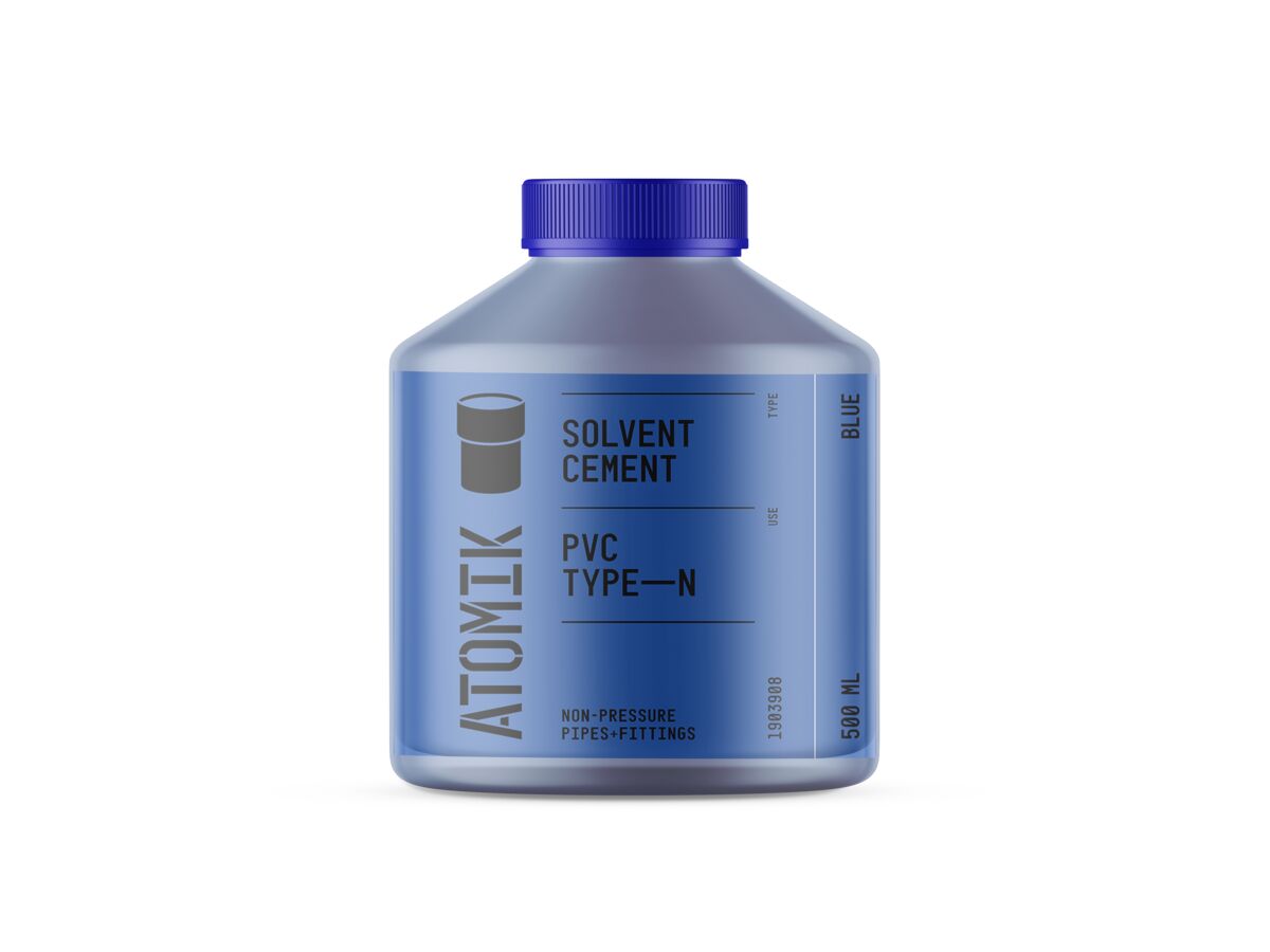 Atomik Solvent Cement PVC Type N Blue 500ml from Reece