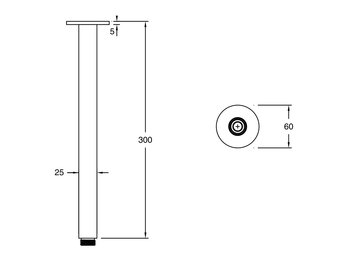 Milli Mood Edit Vertical Shower Arm 300mm Chrome from Reece