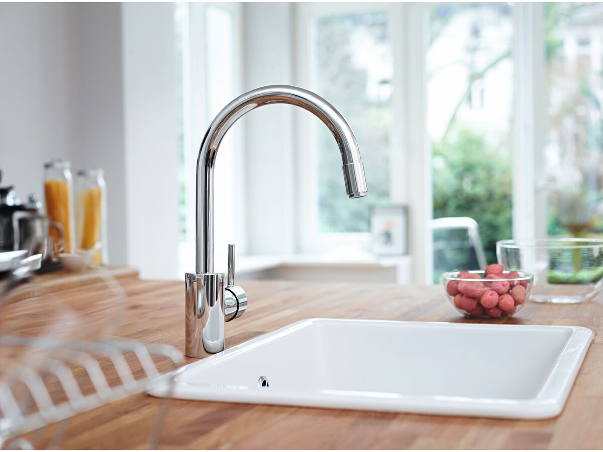 GROHE Concetto Gooseneck Pull Out Sink Mixer Tap Chrome (5 Star) from Reece