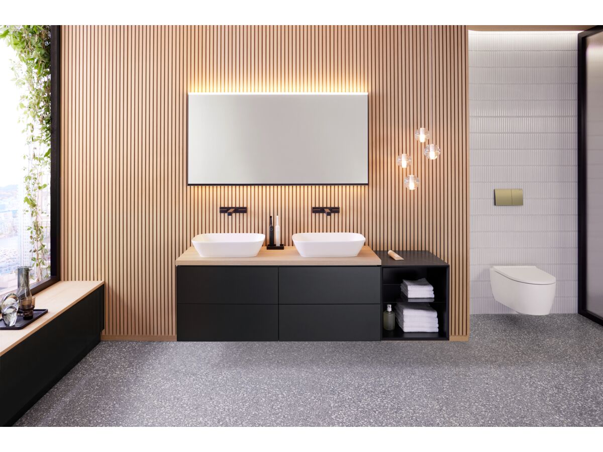 Geberit Sigma70 Dual Flush Button Brass Easy Clean Coating from Reece