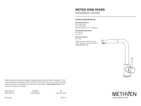 Installation Instructions - Culinary Metro Pull Out Sink Mixer Tap Chrome 4 Star