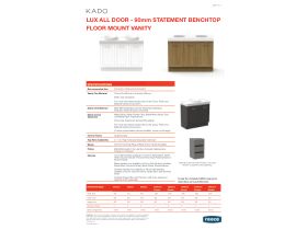 Technical Guide - Kado Lux Door Vanity Unit Floor Mount Statement Top (No Basin)