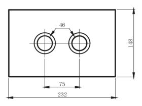 Hideaway+ Round Button Plate Inwall 148x232 Brushed Stainless Steel