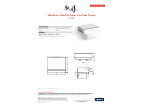 Specification Sheet - Milli Glance Toilet Roll Holder with Cover Chrome