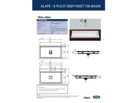 Technical Guide - Alape X-Plicit Deep Inset Basin 1 Taphole 700mm White