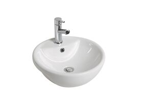 Mizu Drift Semi-Recessed Basin 430mm 1 Taphole White