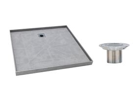 Posh Solus Tile Over Shower Tray with Rear Stainless Steel Round Floor Waste 1200mm x 900mm