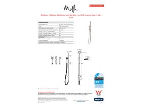 Specification Sheet - Milli Mood Edit Single Rail Shower with Wall Water Inlet PVD Brushed Nickel (3 Star)