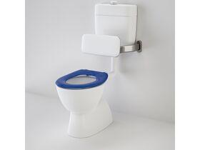 Caroma Care 200 Bottom Inlet Toilet Suite and Backrest S Trap with Caravelle Single Flap Seat Sorrento Blue (4 Star)