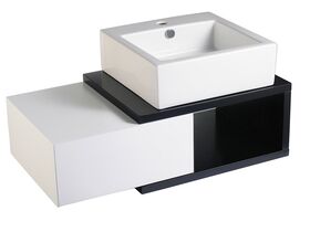 Mizu Bloc Wall Hung Vanity Unit No Basin 900mm Black/ White