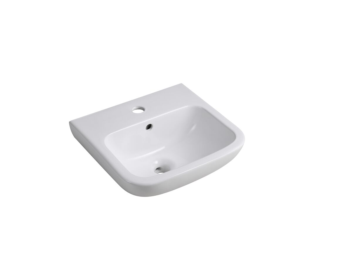 Wolfen Wall Basin Only 400 x 365mm Overflow 1 Taphole White