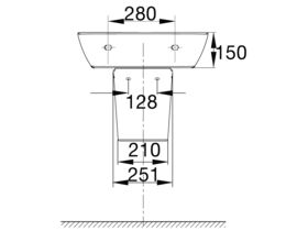 American Standard Cygnet Wall Basin No Taphole 550mm White