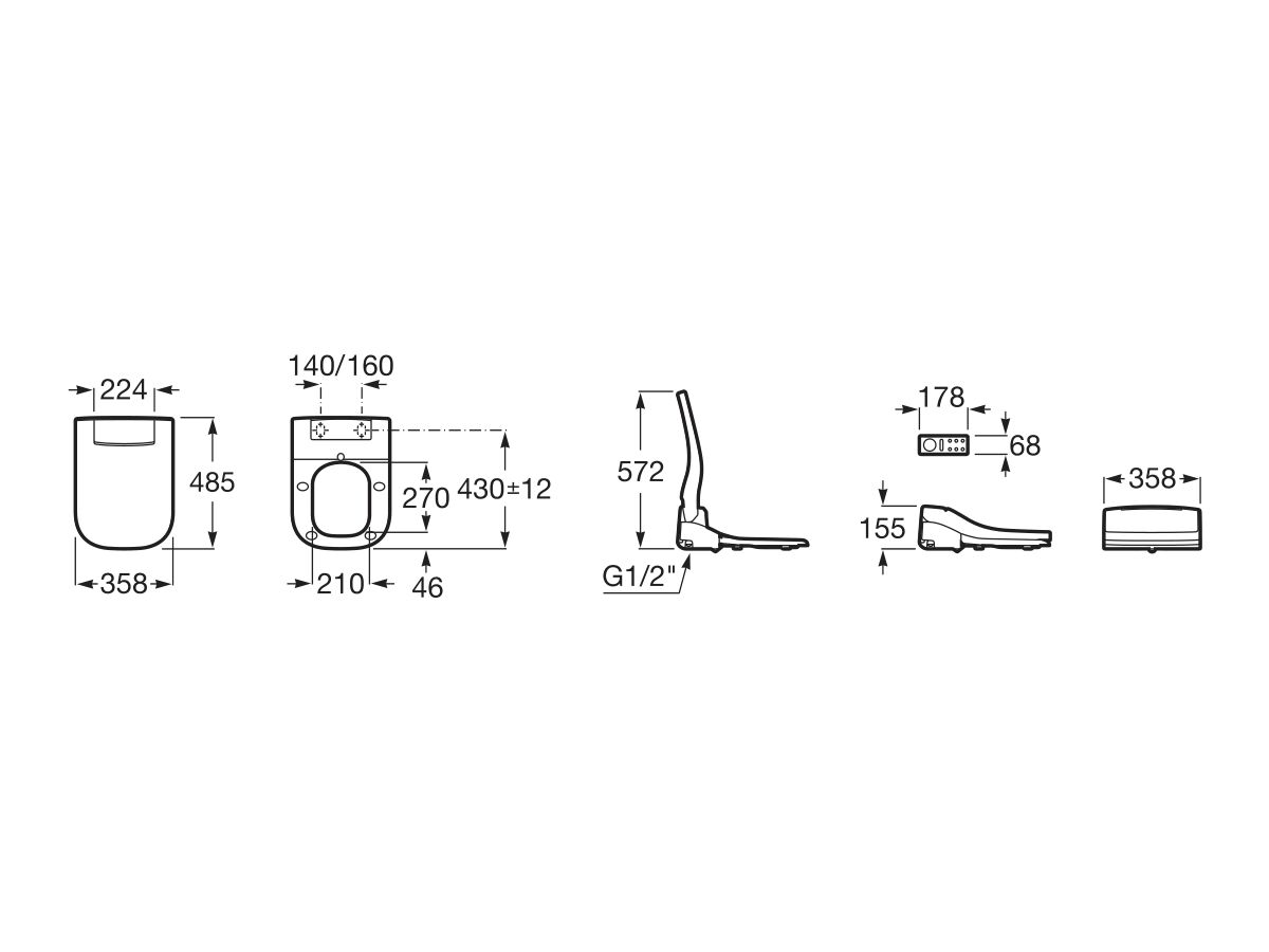 Roca MultiClean Premium Bidet Seat White from Reece