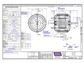 Technical Drawing - Fasco Fan Motor CW 60W 50D505-71C
