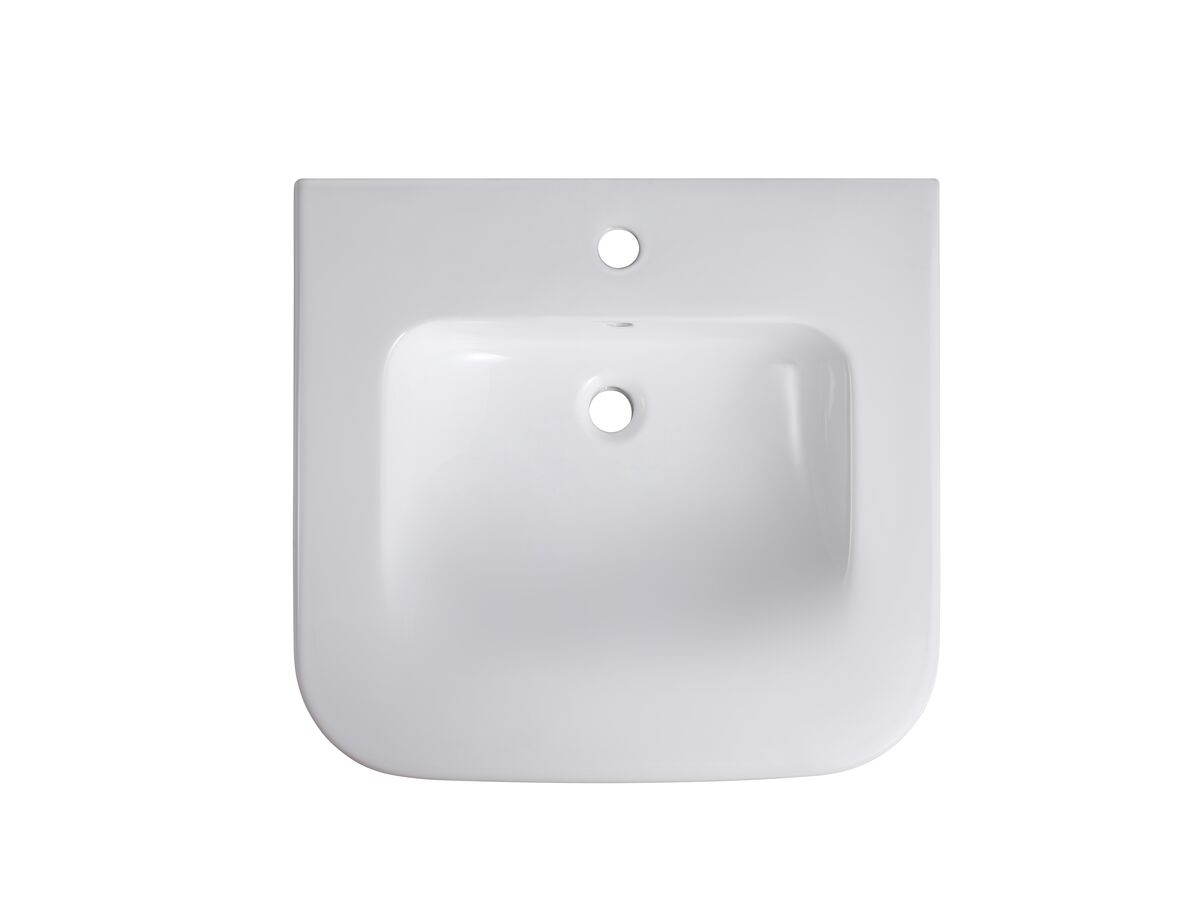 Wolfen Wall Basin with Integrated Grab Handle and Fixings 600 x 555mm