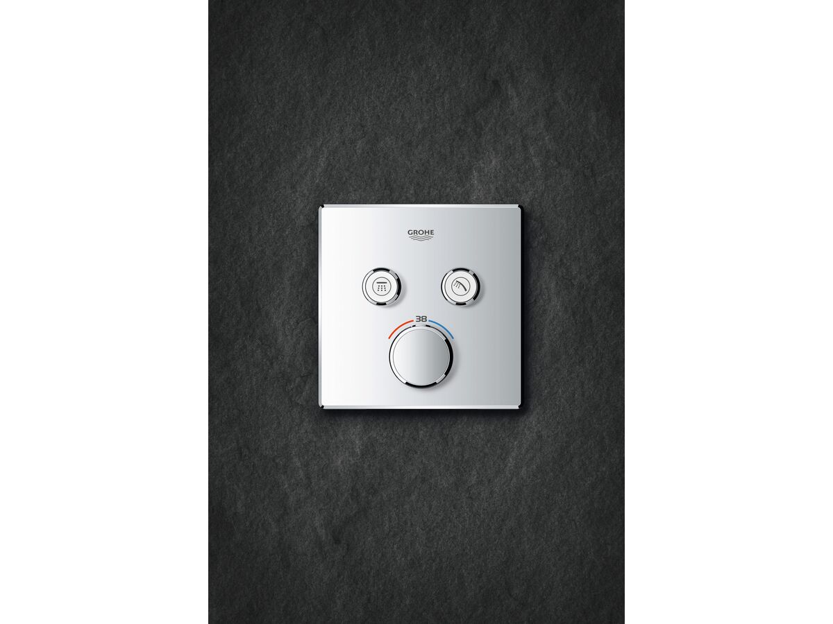 GROHE SmartControl Concealed Thermostatic 2 Button Square Chrome from Reece