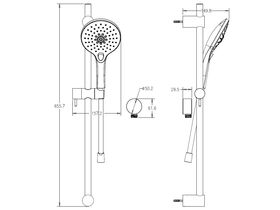 Posh Domaine Brass Rail Shower 3 Functions (4 Star)