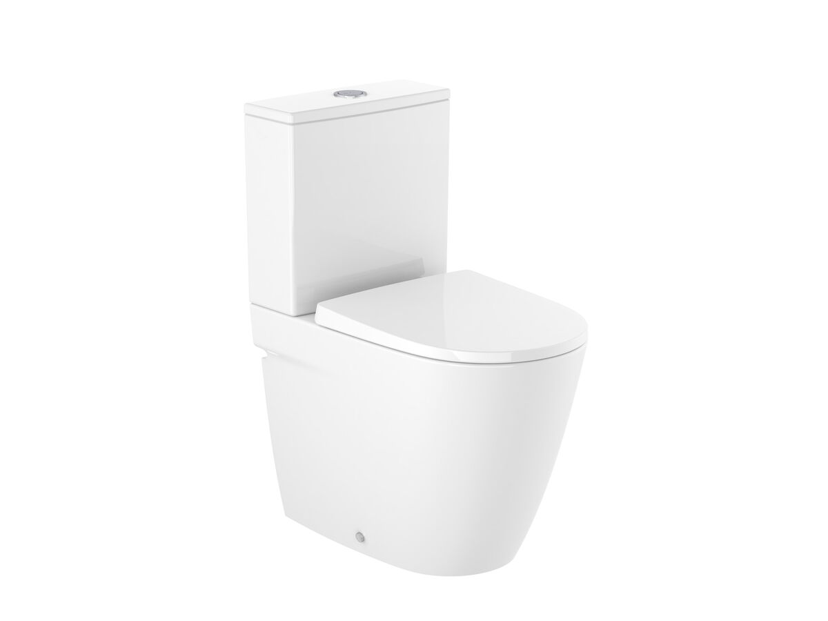 Roca Ona Close Coupled Back To Wall Rimless Back Inlet Toilet Suite Soft Close Quick Release Toilet Seat (4 Star)