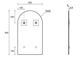 Kado Neue Arch Mirror 500 x 900mm