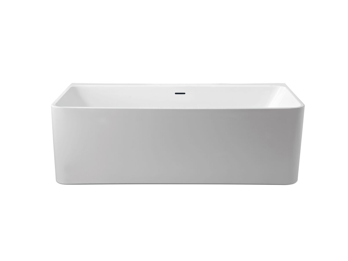 Posh Domaine Back to Wall Freestanding Bath with Overflow 1700 x 750mm White