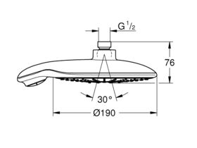 GROHE Power & Soul 190mm Overhead Shower Chrome