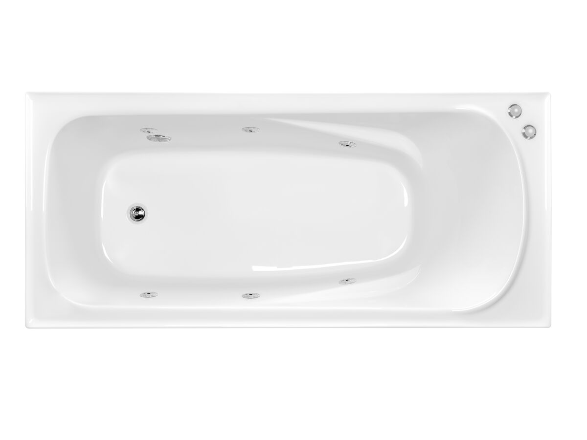 Posh Solus MKII Rectangle Spa with 6 Chrome Jets and Auto Heat Pump Spa 1675 White